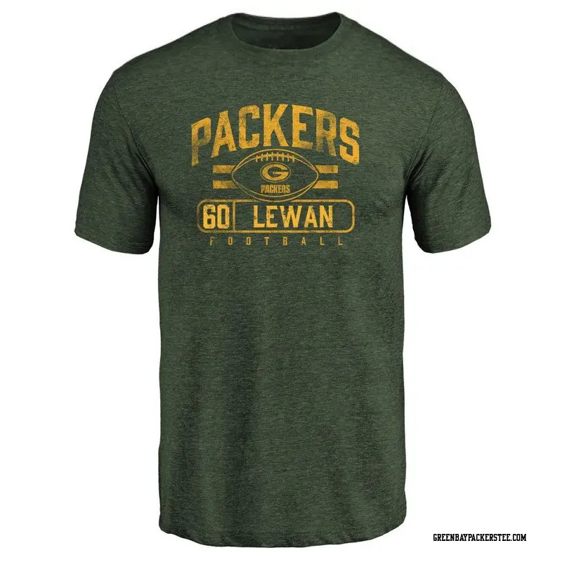 Men's Green Bay Packers ＃60 Jason Lewan Green Flanker T-Shirt