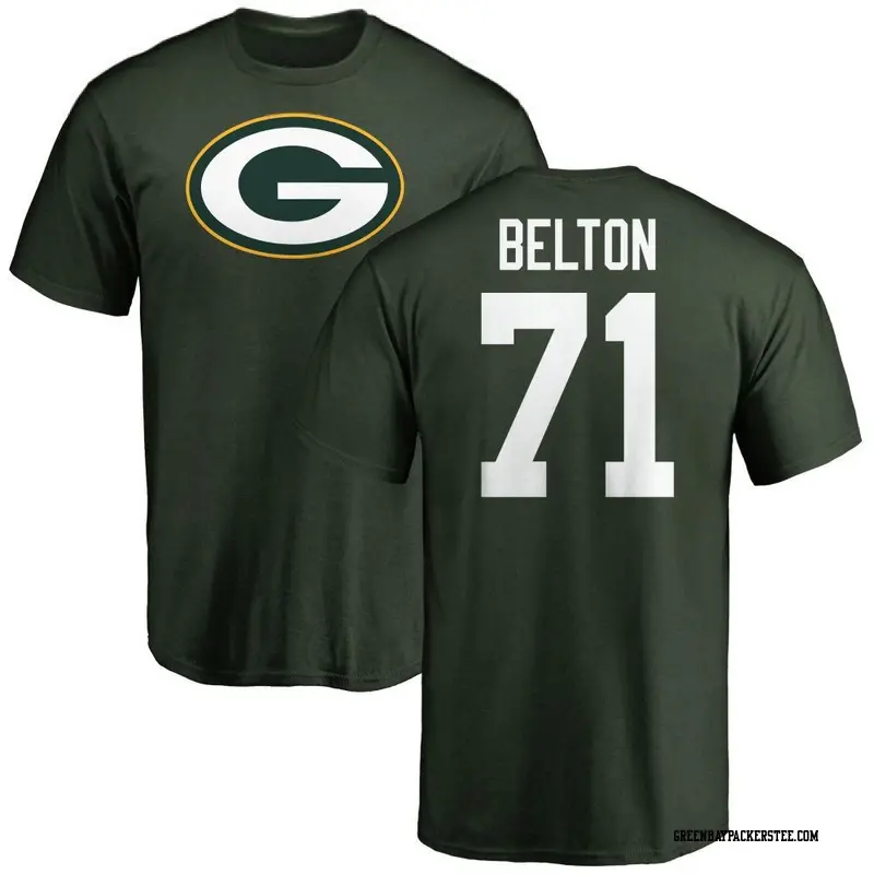 Youth Green Bay Packers ＃71 Anthony Belton Green Name & Number Logo T-Shirt