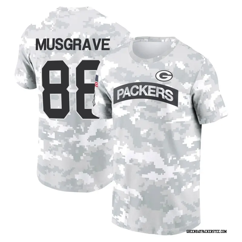 Youth Green Bay Packers ＃88 Luke Musgrave Camo Arctic 2024 Salute to Service Performance T-Shirt